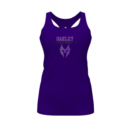 [CUS-DFW-RCBK-PER-PUR-FYS-LOGO2] Racerback Tank Top (Female Youth S, Purple, Logo 2)