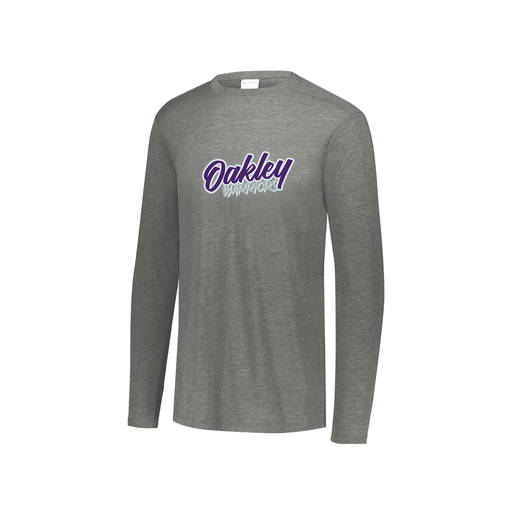 [FTLCUBGY-YS-LOGO1] Decker Youth Tri-Blend T-Shirt - Long Sleeve (Youth S, Gray, Logo 1)