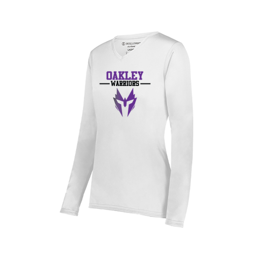 [222824.005.S-LOGO2] Ladies LS Smooth Sport Shirt (Female Adult S, White, Logo 2)