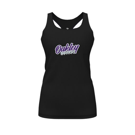 [CUS-DFW-RCBK-PER-BLK-FYS-LOGO1] Racerback Tank Top (Female Youth S, Black, Logo 1)