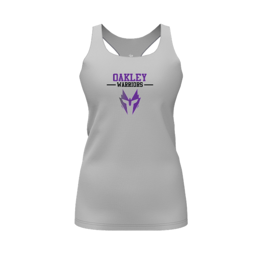 [CUS-DFW-RCBK-PER-GRY-FYS-LOGO2] Racerback Tank Top (Female Youth S, Gray, Logo 2)