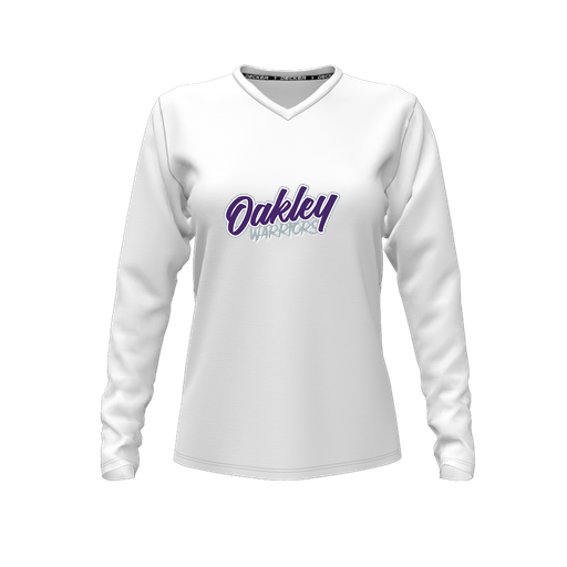 [FTLVCFWH-FYXS-LOGO1] Comfort T-Shirt (Female Youth XS, White, V Neck, Logo 1, Long Sleeve)