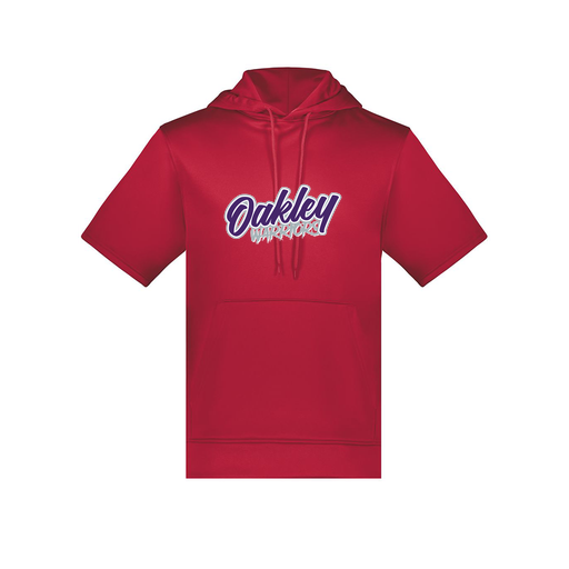 [6871.083.S-LOGO1] Men's Dri Fit Short Sleeve Hoodie (Adult S, Red, Logo 1)