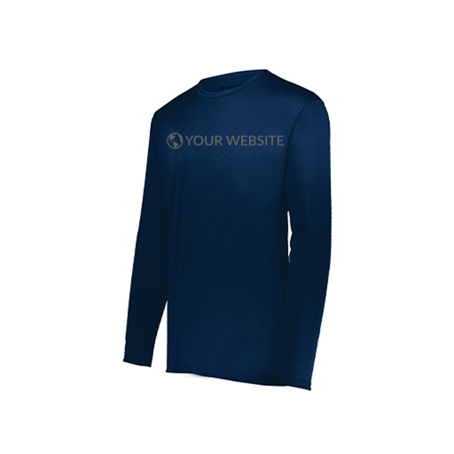 [222822.065.XS-LOGO3] Men's LS Smooth Sport Shirt (Adult XS, Navy, Logo 3)